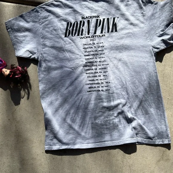 BlackPink - Born Pink World Tour - Gray Tie-Dye T-Shirt Size L - Picture 5 of 8